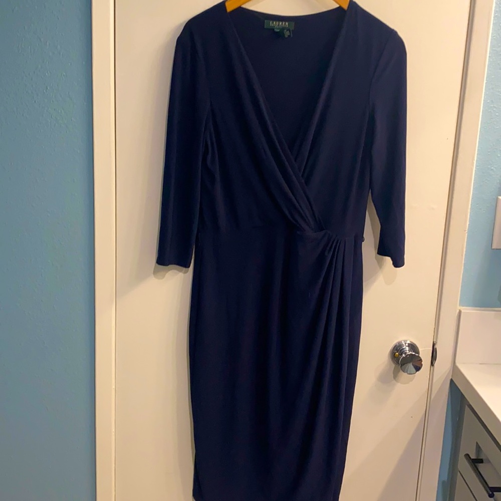 Lauren Navy jersey dress sz 12